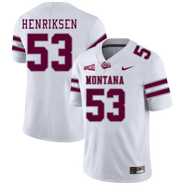 Montana Grizzlies #53 Braunson Henriksen College Football Jerseys Stitched Sale-White